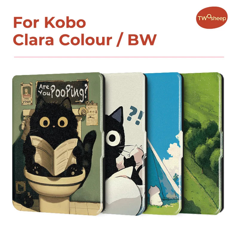 Twosheep For Kobo Clara Colour BW Protective cover 6-inch Auto Sleep Wake function E-book Case with painted patterns
