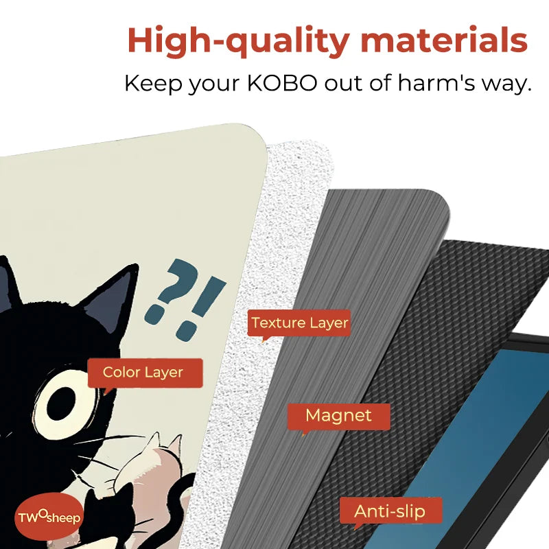 Twosheep For Kobo Clara Colour BW Protective cover 6-inch Auto Sleep Wake function E-book Case with painted patterns