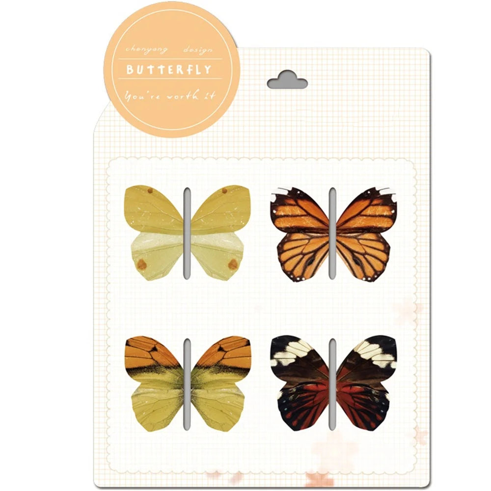 4 Style 4pcs/set Colourful Butterfly Magnetic Bookmarks Cute Book Pages Marker Students School Supplies Aesthetic Stationery