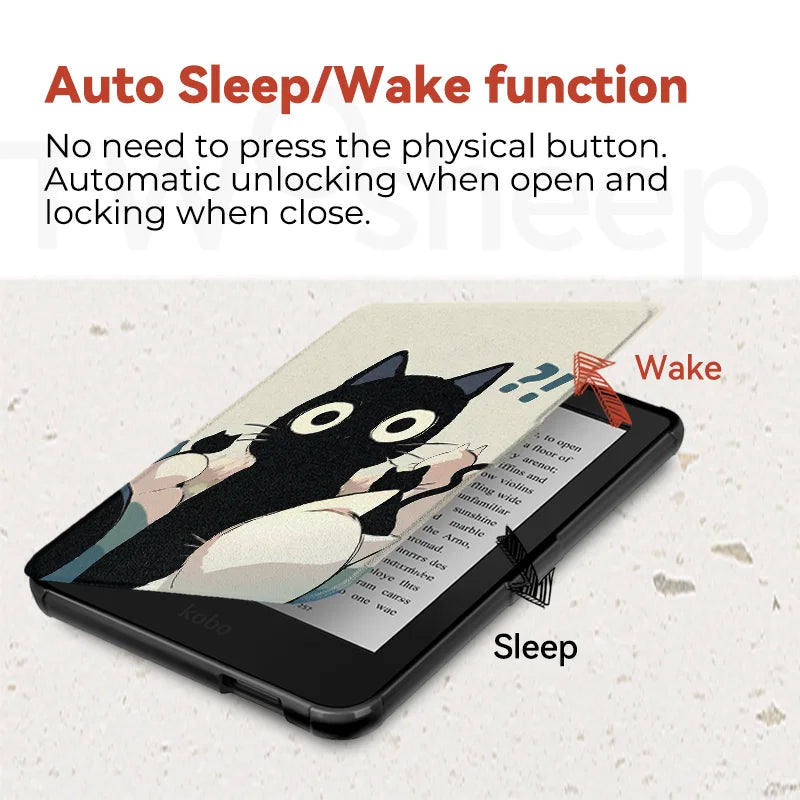 Twosheep For Kobo Clara Colour BW Protective cover 6-inch Auto Sleep Wake function E-book Case with painted patterns