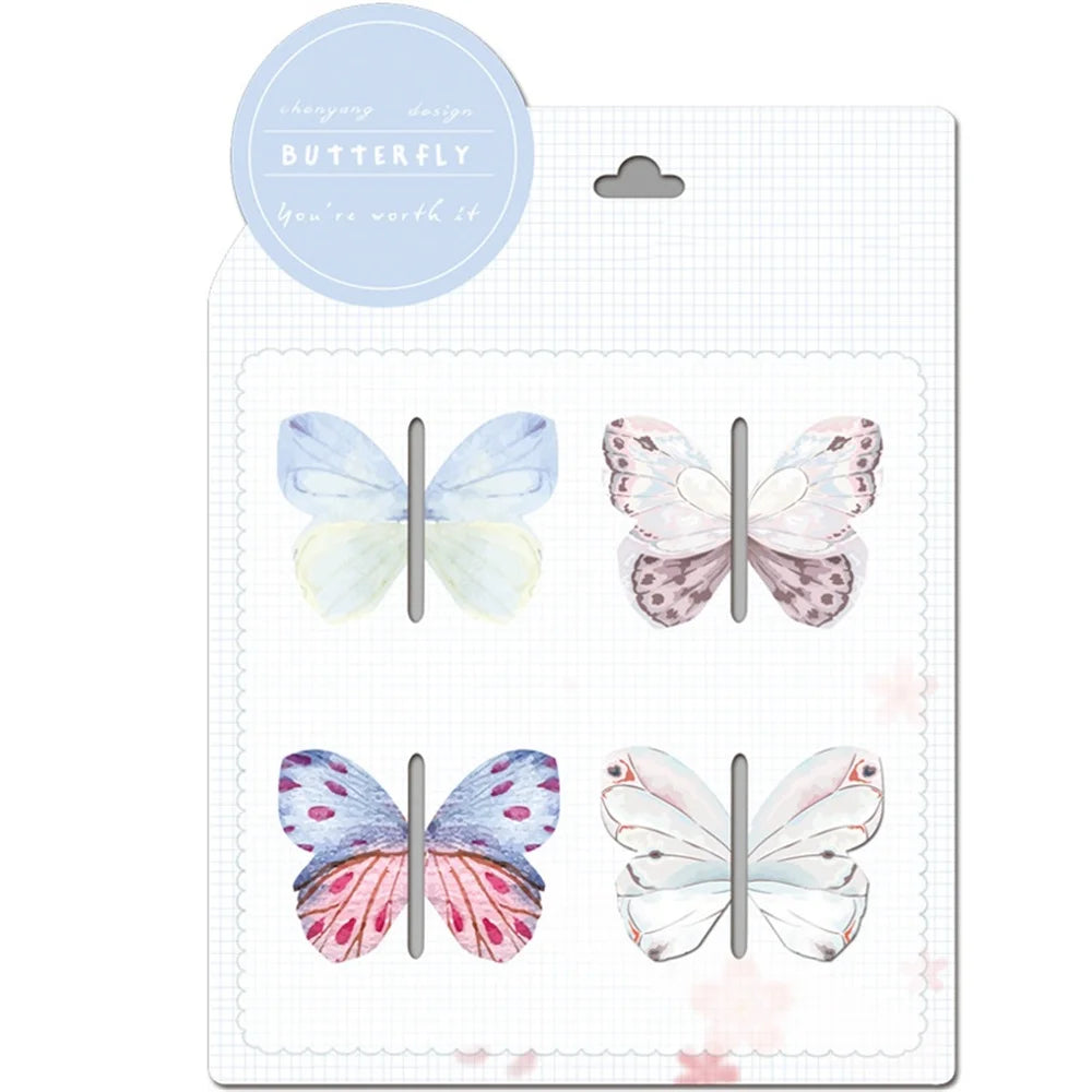 4 Style 4pcs/set Colourful Butterfly Magnetic Bookmarks Cute Book Pages Marker Students School Supplies Aesthetic Stationery