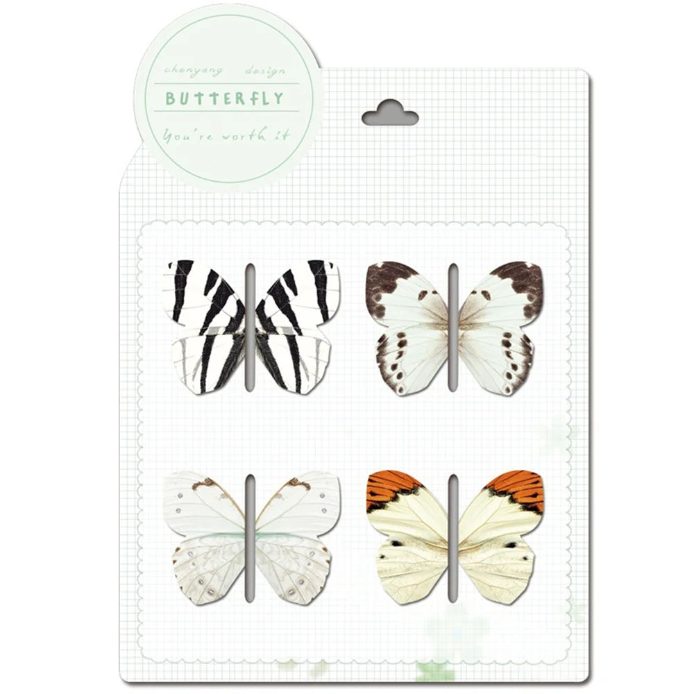 4 Style 4pcs/set Colourful Butterfly Magnetic Bookmarks Cute Book Pages Marker Students School Supplies Aesthetic Stationery