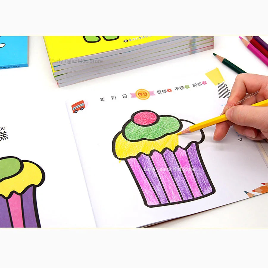 Large Size 92 Page 2-5 Years Old Colour Children Coloring Books Cars Animals Baby Drawing Book School Early Education Stationery